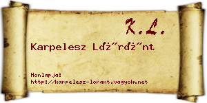 Karpelesz Lóránt névjegykártya